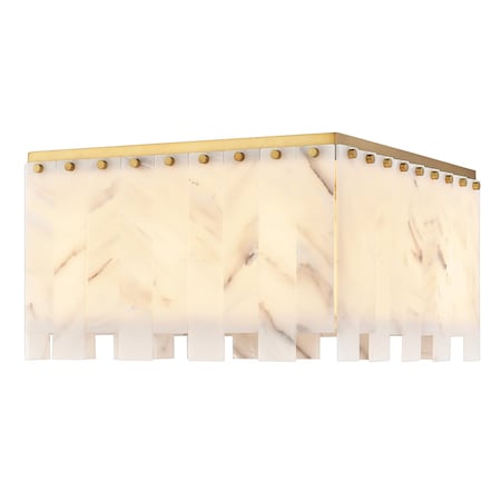Z-Lite Viviana Flush Mount, 9-Light, 19.5 In.W x 11 In.H, Rubbed Brass/Alabaster 345F20-RB